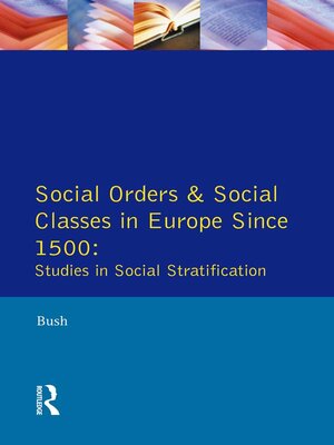 cover image of Social Orders and Social Classes in Europe Since 1500